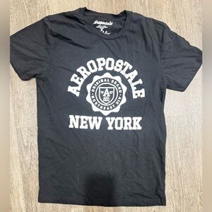 Aeropostale Black Tee with White New York Print